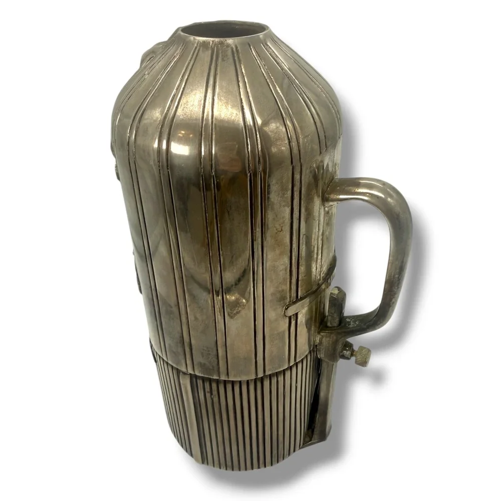 Vintage Silver Plated Tuxedo Butler Wine Bottle Holder Pourer Barware